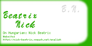beatrix nick business card